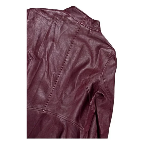 WILSONS LEATHER Designer GENUINE LEATHER Cropped Casual Jacket Womens Medium - Picture 7 of 7